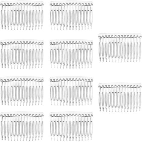 10 pcs Peignes À Cheveux Latéraux Peigne Latéral Transparent Peigne Pour Voile De Mariage Tuth Porte-Chignon Pour Femmes Mariée (1/5)