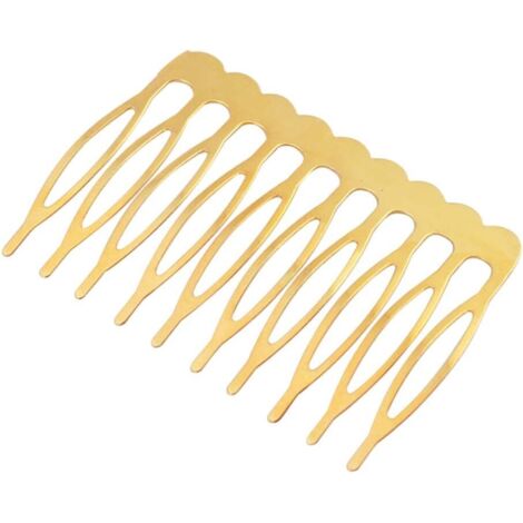 Peigne À Cheveux Doré 10 Dents Métallique Insert Pour Femmes Filles Mariage Fête Usage Quotidien Accessoire Coiffure Élégant (1/5)