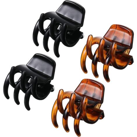 Lot de 4 pinces à cheveux - 3,5 cm - Taille moyenne - Antidérapantes - Pour cheveux épais et fins (1/5)