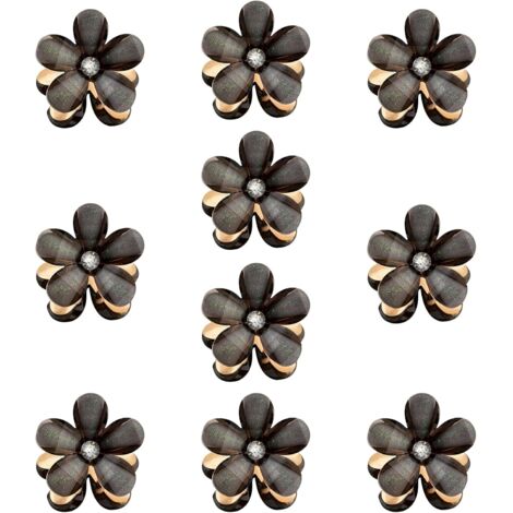 10 Pièces Mini Pinces à Cheveux en Diamant Pour Femmes, Filles - Petites Pinces Douces Pour Quotidien, Fête, Mariage (Noire) (1/5)