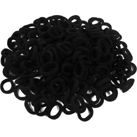 200 Pièces Elastiques Cheveux, Élastiques à Cheveux pour Fille et Bébé, Mini Chouchous Noir (1/5)