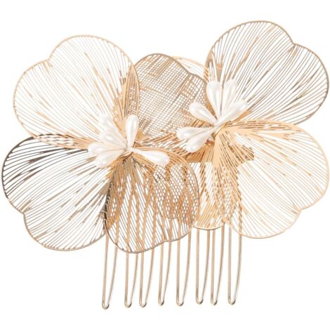 Peigne À Cheveux Doré Fleur Vintage Accessoire Mariage Mariée Élégant Pour Coiffure Soirée Et Événements Spéciaux (1/5)