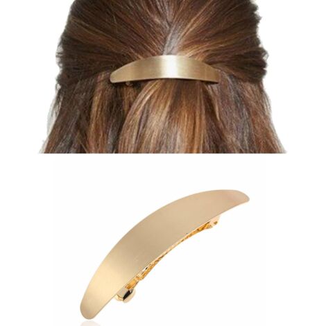 Pince à cheveux dorée en métal pour chignon - Pinces à cheveux minimalistes - Accessoires décoratifs pour femmes et filles (1/5)