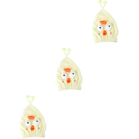 3pièces Serviette De Séchage Rapide pour Cheveux Absorbant Tête De Séchage Respirante Idéale pour Types De Cheveux Jaune (1/5)