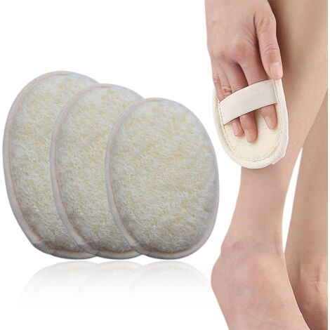 Éponges loofah Lot de 3 gants de bain en luffa, réutilisables, pour le visage et le dos (grands, moyens et petits) (1/5)