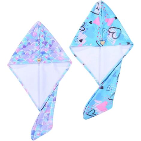 2pièces Serviette à Séchage Rapide pour Cheveux Lot de Mignonnes et Confortables pour Cheveux de Filles (1/5)