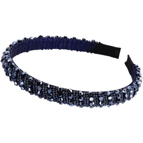 Bandeau Mode Femme avec Perles de Cristal, Serre-tête Cheveux Femme avec effet Strass (1/5)