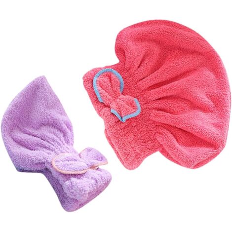 2pièces Serviettes pour Cheveux à Séchage Rapide Bandeaux pour Cheveux pour Femmes Lot (1/5)