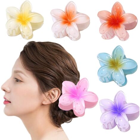 Lot de 6 pinces à cheveux en forme de fleur antidérapantes pour femmes et filles (1/5)