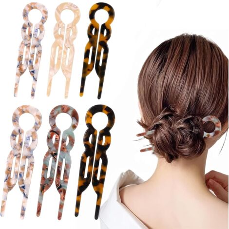 6 Pièces French Pin Femme, Hairpin, Pince Chignon Accessoire Cheveux
