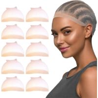 Lot de 10 bonnets de perruque HD, Cap de Perruque pour Femmes Et Hommes, Nude Caps Extensible Cheveux Fin Snood