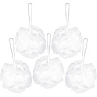 Cosmetics - Fleur de bain & douche - Lot de 5 - Éponge exfoliante - Qualité supérieure - Nylon - Blanc