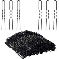 Lot de 180 pinces à cheveux en forme de U - Pinces à cheveux ondulées - Pinces à cheveux pour femme et fille (noir)