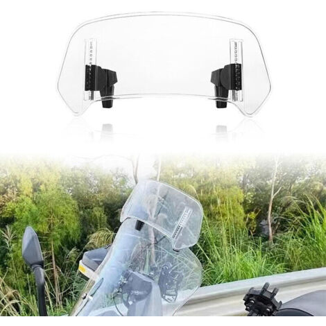 Ouylaf – Extension de pare-brise de moto réglable – Installation simple – Matériau acrylique résistant – Protection vent améliorée – Stabilité et maniabilité
