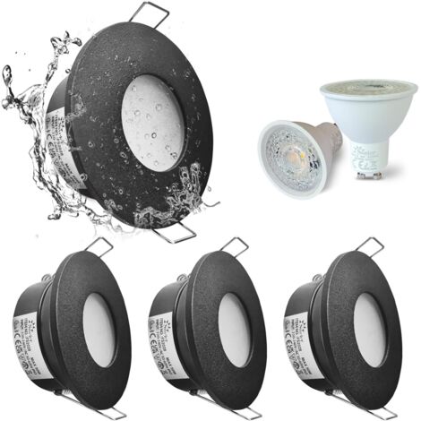 Umnuou – Lot de 4 spots encastrés LED IP65 étanches 5W 3000K blanc chaud – Culot GU10 céramique – Découpe 68mm pour salle de bain et cuisine