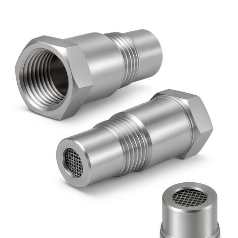 Prolongateur de capteur O2 en acier inoxydable M18x1.5 2PCS avec CEL fixe - Adaptateur capteur d’oxygène pour le retrait des lumières du moteur de vérification, adaptation universelle pour les applica (1/5)