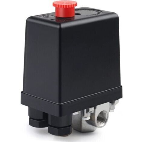 Régulateur de Pression D'air 220V Soupape de Compresseur D'air 4 Trous Commutateur de Compresseur D'air pour Une Réduction Rapide de la Pression, (1/4)