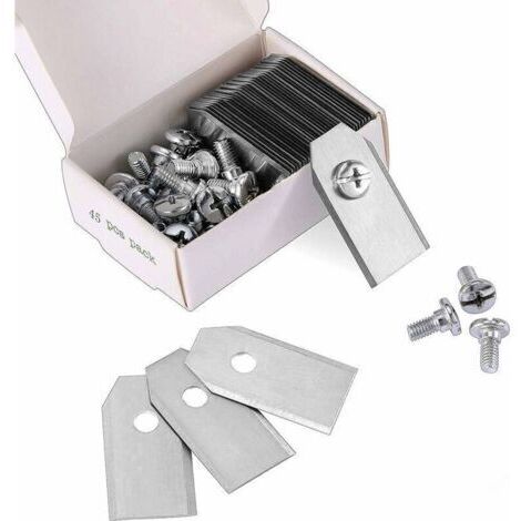 45 x Lames de Couteau en Titane pour Toutes Les Tondeuses Robotiques Husqvarn/Automower/ Yardforce/Gardena(3g-0.75mm) Avec 45 Vis, Lames de Rechange pour Modèles 105,310,315,320,420,430x,r40i.. (1/4)