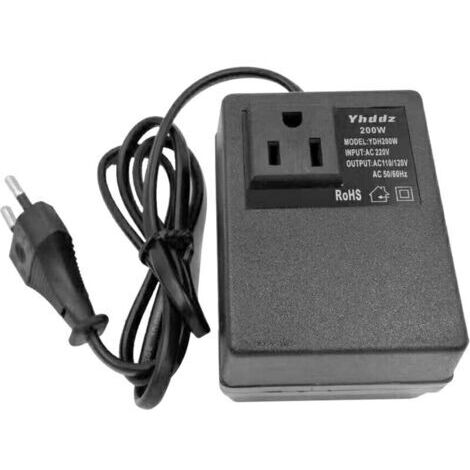 Transformateur abaisseur de tension intelligent et efficace pour usage domestique 200 W AC 220 V à 110 V, convertisseur de tension, adaptateur secteur de voyage,de (1/5)