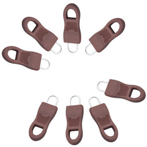 Goupille de traction pour glissière de fermeture éclair, lot de 8, marron (1/5)