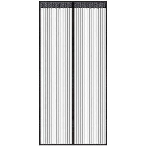 Rideau de porte magnétique noir en 120x210 CM pour portes fenêtres Anti Moustiques Mouches (1/5)