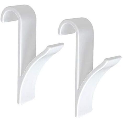 Lot de 2 crochets pour sèche-serviettes Blanc- (1/5)