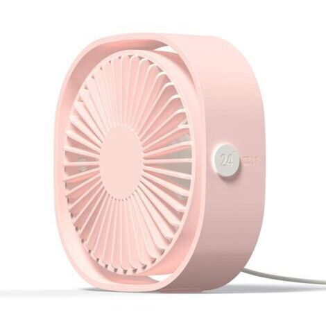 Ventilateur USB Mini Ventilateur Portable de Table Ventilateur Bureau Silencieux 3 Vitesses Réglable - Rose- (1/5)