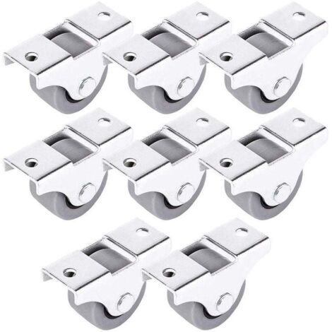 Lot de 8 roulettes fixes 25mm – Charge maximale 20kg – Caoutchouc haute qualité – Pour sols durs, parquet et carreaux (1/5)