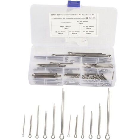 Kit de fixation à goupille fendue en acier inoxydable 6 tailles M1,6 x 25 M2,5 x 25/40 M3,0 x 30/40 M4 x 60 pour réparation d'atelier de garage de camion automobile (1/5)