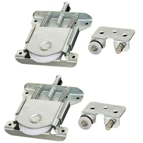 2 pièces Roulette Porte Coulissante placard,Pièces de porte coulissantes pour porte de garde-robe,roues,rouleaux,armoire Runners Guides,Roulette Placard Coulissant Armoire Porte Rouleau,Charge 20 kg