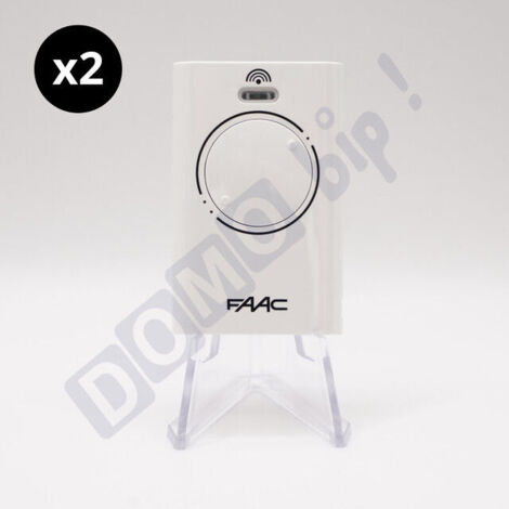 FAAC XT2 868 MHz Blanche (réf. 787009) - Lot de 2 télécommandes 2 Boutons pour portails et porte de garage - Fréquence 868,35 MHz - Télécommande Sécurisée à Code Tournant - Compatible Récepteurs SLH (1/5)