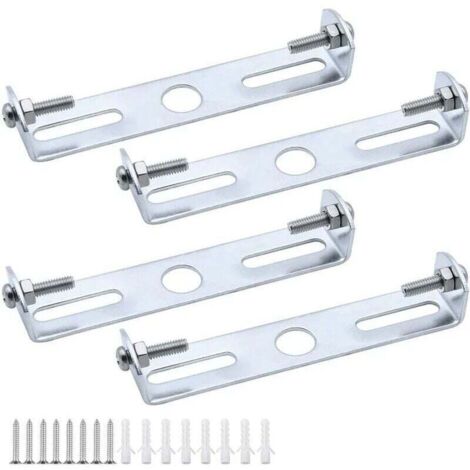 Support de fixation pour plafonnier 105mm – Lot de 4 plaques métalliques galvanisées – Capacité jusqu'à 5 kg – Installation facile avec vis et écrous