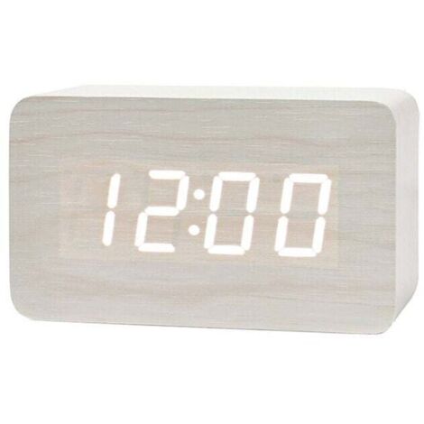 Réveil LED intelligent en bois, cadeau pour étudiant, électronique numérique, affichage de la température et de la Date, horloge pour maison coréenne (1/4)