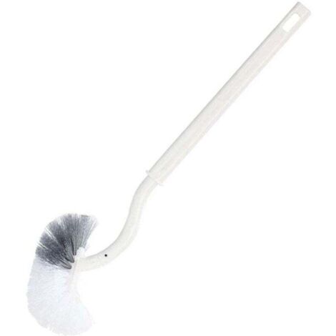 Brosse pour cuvette de toilette, brosse de salle de bain à poignée compacte, épurateur à angle de conception incurvée avec poils solides pour un nettoyage en profondeur (1/4)
