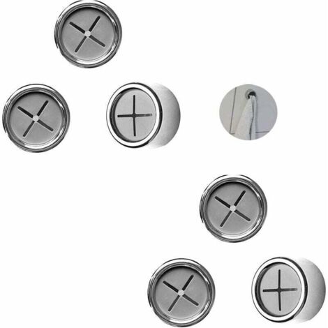 Porte-torchon Crochet de Serviette, 6 Pièces Crochet Adhésif Ronde Support Accroche torchon Sans Perçage Porte-Torchons Porte Torchons Autocollante Sans Perçage Pour Salle de Bain, Cuisine et Maison-F (1/4)