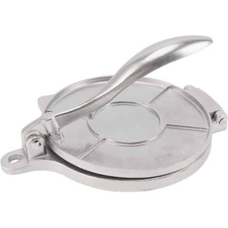 Presse à tortillas, machine à tortillas en alliage d'aluminium, presse à tortillas manuelle, adaptée à la fabrication de pizzas (20 cm argent). (1/4)
