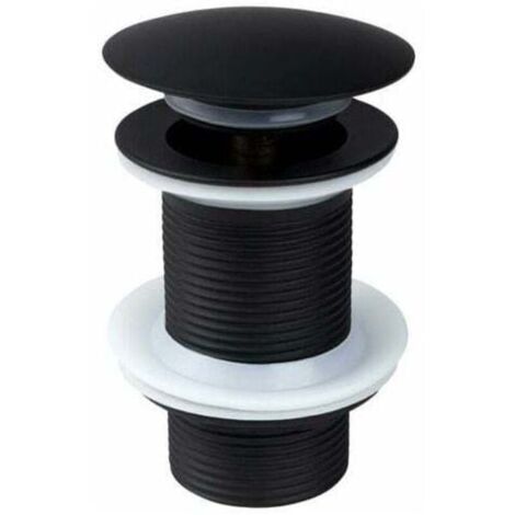 Bonde de Lavabo Noir Sans Trop Plein, Bonde de Lavabo Pop Up Noir Universelle, Bonde de Vidage Sans Trop Plein, Bonde de Vidange Sans Trop Plein, Bonde Pop Up Automatique pour Vasque a Poser, zhuoxu