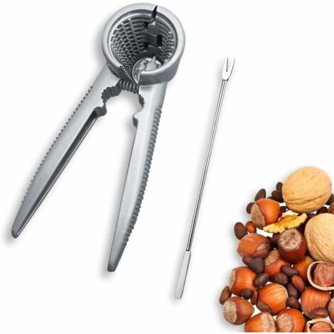 kit de Casse-Noix 1 Casse-Noix avec Manches en Acier Inoxydable pour Noix de pécan Noix amandes Noisette et pistaches avec1 Aiguille à Outils en Noyer (1/5)