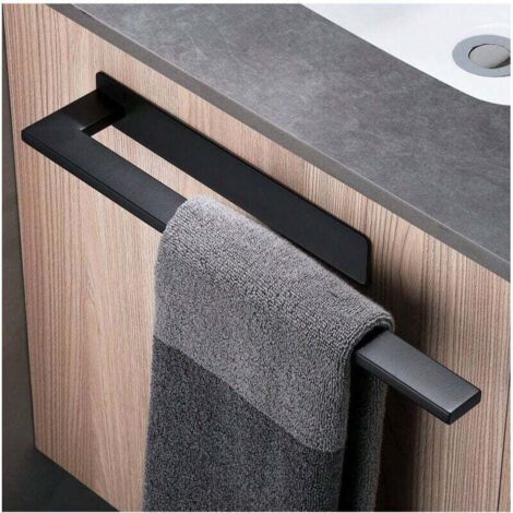 Porte-serviettes de salle de bain, sans perçage, montage auto-adhésif en acier inoxydable brossé 304, sans perçage dans le mur, adapté à la salle de bain et à la cuisine (1/4)