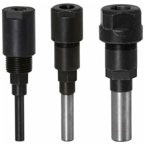 Router Collet Extension Bit de routeur Extension de collet et rognage Découpage Machine de gravure Extender Porte-mandrin de travail du bois Fraise (1/4 Shank+8MM Shank+1/2 Shank) (1/5)