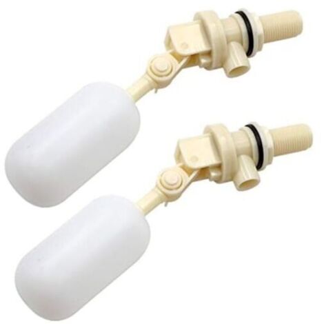Lot de 2 vannes à flotteur pour le remplissage automatique des abreuvoirs pour chiens, bovins et ovins, vanne à bille avec arrêt automatique du remplissage, filetage NPT 1/2 pouce (1/4)