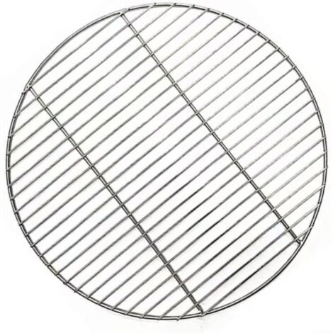 Grille ronde en acier inoxydable pour barbecue, camping, cuisson en maille, 38 cm de diamètre, construction soudée durable, (1/3)