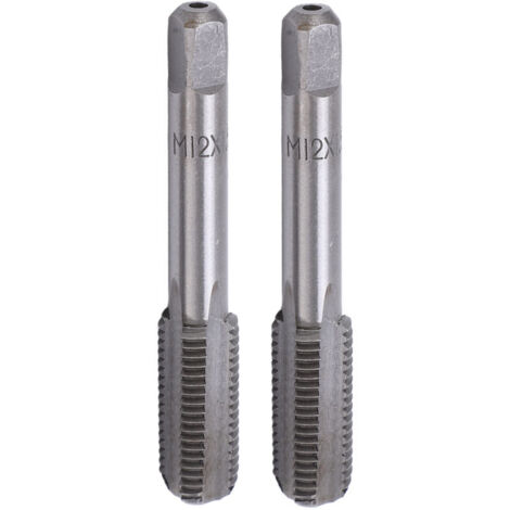 2Pcs Taraud à Flûte Droite Taraud à Flûte à Main Métrique en Acier Haute Vitesse Outil de Taraudage à Vis Standard M12x1,5 (1/5)