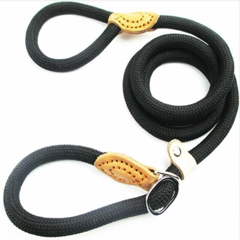 1.5 m Laisse de Chien en Nylon, Noir Corde Laisse Chien, Laisse Chien Corde, Laisse Dressage Chien, Laisse Coulissante, Laisse Lasso pour Chien, Collier Laisse Chien pour Petits et Moyens Chiens (1/4)
