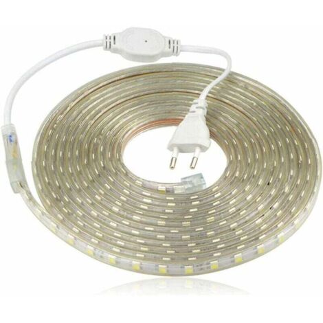 Ruban à LED, Bande LED Etanche, Lumineux Bandeau Led 220v, 5050 IP65 Etanche Bande Strip Led, Blanc chaud (6m) (1/4)