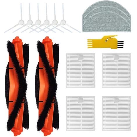 Accessoires compatibles avec Xiaomi Robot Vacuum E12 Xiaomi Vacuum E10 aspirateur Pièces de rechange 15 packs 2 brosses principale (1/5)