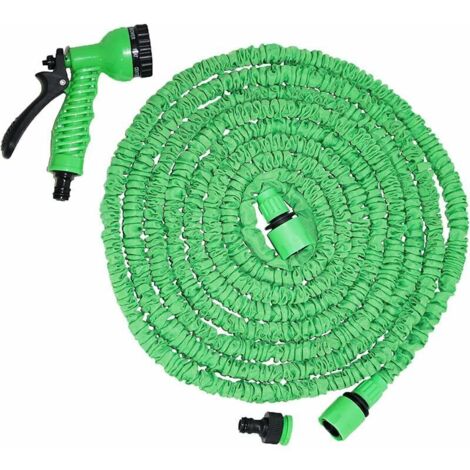 Tuyau d'eau télescopique multi-fonction voiture haute pression lavage de voiture pistolet à eau jardin jardin arrosage fleur rinçage ensemble vert 100FT pied mètre ensemble (1/5)