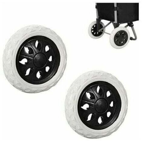 2 Pièces de Remplacement de Roues de Caddie - Caoutchouc - Roues de Chariot en Plastique avec Mousse - Noir Hot Design - Pour Les Caddies et Les Chariots (1/4)