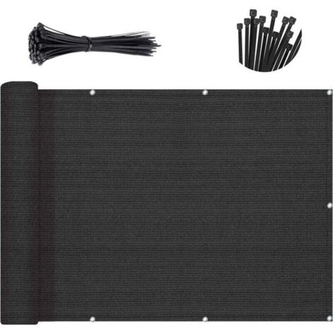 Black Balcony Privacy Screen,90% shade Apartments Fence Cover,Heavy Duty Mesh Windscreen for Deck,Outdoor,Backyard,Patio(0.9×3m) (1/4)