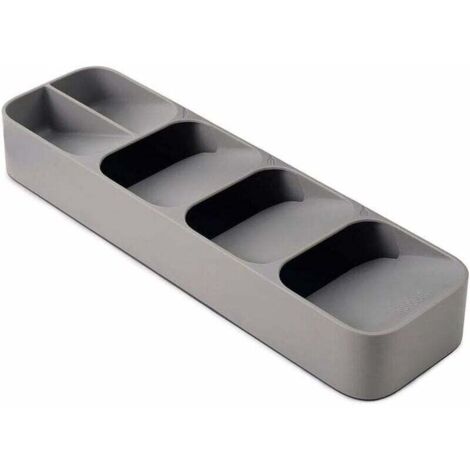 Range Couvert pouRôtiroir Compact, Organisateur de Tiroir, Gris, 11 x 39,5 x 5,7 cm-Fei Yu (1/4)